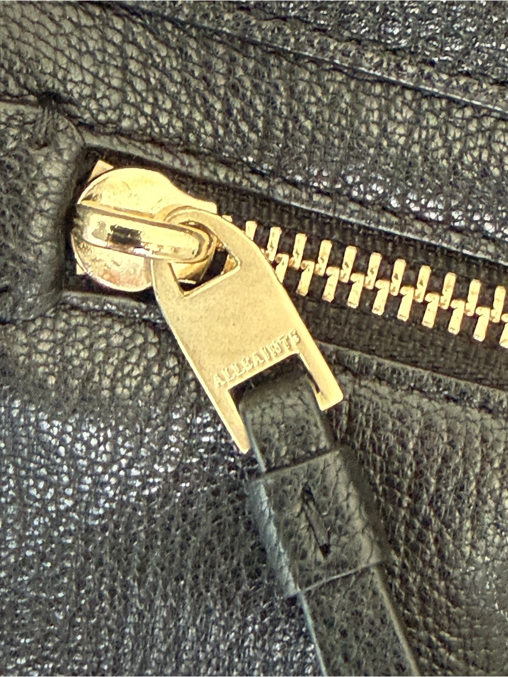 All Saints Black Leather Shoulder Bag with Gold Hardware - Picture 7 of 7
